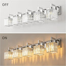 Modern Bathroom Vanity Light 5-Lights Chrome Crystal Wall Lamp Bathroom Modern Crystal Vanity Lighting by CozyNest Decor