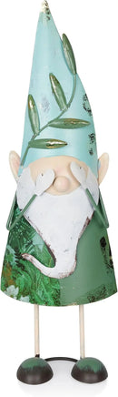 Alpine Corporation MCC798HH See No Evil Metal Gnome Decor, Whimsical Playful Décor for Patio & Garden, 19" H, Green by CozyNest Decor