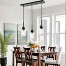 Modern 3-Light Pendant Island Light Fixture Black Ceiling Hanging Lights with Clear Seeded Glass and Adjustable Cord,Industrial Pendant Lighting for Kitchen Living Room Dining Room Foyer by CozyNest Decor