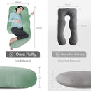 MOON PARK Pregnancy Pillows for Sleeping - U Shaped Full Body Maternity Pillow with Removable Cover - Support for Back, Legs, Belly, HIPS - 57 Inch - Green - Cooling Cover by TinyTreasures Baby Boutique