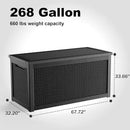268 Gallon Outdoor Deck Box,Storage Lockable Waterproof Patio Furniture,Garden Tools,Cushions,Pool Accessories Outside Storage Resin Box(Black) by CozyNest Decor