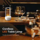 Portable Metal Table Lamp for Indoor/Outdoor ,Rechargeable Cordless LED Lamp, 3-Colour Infinitely Dimming Battery Powered Small Desk Lamp, Restaurant/Bedroom/Bar/Coffee/Camping Light (White Set of 2) by CozyNest Decor