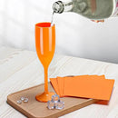 XUWAIDSGN Acrylic Champagne Flutes Toasting Glasses Unbreakable Mimosa Bar Reusable Wine Glasses Vintage Champagne Flutes Stemmed Drinking Cups 5.4 OZ for Christmas Birthday (10, Orange) by CozyNest Decor
