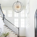31.5" Black Gold 16-Light Globe Sputnik Chandelier Modern Industrial Adjustable Hanging Ceiling Pendant Light Fixture for Entryway Foyer Stairway Dining Living Room Hallway by CozyNest Decor