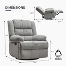 Swivel Rocking Recliner Chair for Adults, Overstuffed Manual Glider Rocker Recliner Chairs, Upholstered Reclining Single Sofa for Living Room Nursery (Light Grey) by TinyTreasures Baby Boutique