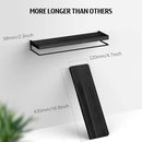 Meangood Floating Shelves Wall Mounted Set of 2, Rustic Wood Wall Storage Shelves for Bedroom,Living Room,Bathroom, Kitchen (Black) by CozyNest Decor