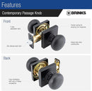 BRINKS – Contemporary Non-Locking Interior Ball Door Knob, Matte Black - Designed for Sleek and Modern Homes and Blends Seamlessly with Interior Décor (E2426-122) (10 Pack) by TinyTreasures Baby Boutique