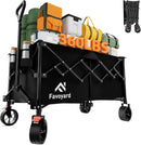 Favoyard Extra Large Collapsible Wagon Carts Foldable 360LBS Heavy Duty Beach Wagons with Big Wheels & Brakes Portable Folding Cart for Shopping Grocery Utility Sports Garden Camping Outdoor by GreenHaven Gardens