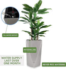Dexceder 24 Inches Tall Self Watering Planter Diamond Metallic Matte Indoor Outdoor, Thickened Rhombus Large Floor Standing Flower Plant Pot with Water Level Indicator (Gray) by CozyNest Decor