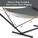 SUNCREAT Double Portable Hammock with Stand, 2 Person Hammock with Curved Spreader Bar, Balance Ropes Included, Dark Gray by GreenHaven Gardens