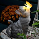 Cat Garden Figurines Outdoor Decor Solar Statue with LED Lights for Patio Lawn Yard Art Decoration Housewarming Garden Gift by GreenHaven Gardens