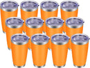 VEGOND 20oz Tumbler with Lid and Straw Stainless Steel Tumbler Cup Bulk Vacuum Insulated Double Wall Travel Coffee Mug Powder Coated Coffee Cup(Orange 12 Pack) by TinyTreasures Baby Boutique