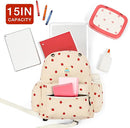 Corduroy Kids Backpack for Girls and Boys 5-8: Girls Backpack for Elementary Kindergarten - 15 inch Cute Backpacks for Kids - Strawberry by TinyTreasures Baby Boutique