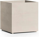 Reglito Cube Planter – Fiberglass Indoor/Outdoor and Weather-Resistant Large Planter (Sand Stone, 39.4" L x 39.4" W x 40" H) by GreenHaven Gardens
