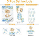 Personalized Crib Bedding Set, 5 Pcs Custom Nursery Bedding Sets with Name, Infant Bedding Set for Baby Boy Girl, Blue Leopard Double Layer Baby Crib Set, Babies Toddlers Kids Customized Gifts by TinyTreasures Baby Boutique