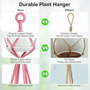 USLAI Macrame Plant Hanger Indoor Outdoor, Up to 4-15 inch Pot, Heavy 20lb Planters, Extra Long Strong Hanging Planter Basket Holder, Boho Home Decor, 35+49 Inch, Pink (POTS NOT Included) by GreenHaven Gardens