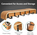 Coat Rack Wall Mount with Hidden Hooks Entryway Hanging Shelf Modern Wood Coat Hanger for Bedroom Kitchen Hallway Bathroom (Oak, 20.9 Inch Long) by CozyNest Decor