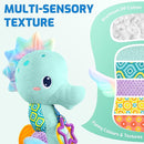 Sumobaby Infant Baby Musical Stuffed Animal Activity Soft Toys with Multi-Sensory Crinkle, Rattle and Textures, for Tummy Time Newborn 0-3-6-12 Months Boys, Girls, Seahorses, Blue by TinyTreasures Baby Boutique
