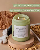 M&SENSE Eucalyptus & Mint Candles for Home Scented, 19.4oz 110 Hours Burn Soy Aromatherapy Candle Gift for Stress Relief, Meditation, Yoga, Relaxing SPA, Natural Soy Wax for Men and Women by CozyNest Decor