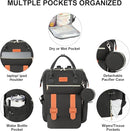 PIIOSER Diaper Bag Tote with Ice Pack, Large Capacity & Waterproof Diaper Bag Backpack for Moms Dads, Insulated Baby Tote Bag with Changing Pad, Stroller Straps & Pacifier Case, Black by TinyTreasures Baby Boutique