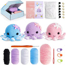 Crochet Kit for Beginners, Make 3 Amigurumi Crochet Animals with Step-by-Step Video Tutorials, Complete Starter Kit for Adults, Kids and Teens, Perfect DIY Craft Gift to Learn Crocheting by TinyTreasures Baby Boutique