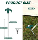 Hicarer 20 Pcs 20 Pcs 8'' Screw in Tent Stakes Heavy Duty Ground Metal Stakes for Inflatables with Hex Head Driver for Outdoor Camping Tent Inflatable Garden Decor (Dark Green) by CozyNest Decor