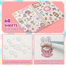 Reusable Sticker Book 60 Sheets, Sticker Collecting Book Album, Reusable Sticker Album, Sticker Organizer, Blank Sticker Book for Children, Sticker Keeper Book with Tweezer and Spatula, A5 by TinyTreasures Baby Boutique