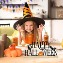 COCHIE Metal Happy Halloween Sign, Black Halloween Decorations for Home, Office, Shelf, Mantel, Indoor, Jack-o-lantern Decoration, Spooky Cat Bat Decor (Halloween) by CozyNest Decor