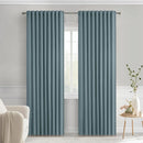 MIULEE Greyish Blue Back Tab Blackout Curtains 90 Inches Long 2 Panels Set for Living Room Bedroom Privacy, Rod Pocket/Pinch Pleat Thermal Insulated Room Darkening Pleated Light Blocking Drapes by TinyTreasures Baby Boutique