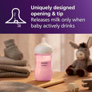 Philips Avent Natural Baby Bottles with Natural Response Nipples (Medium Flow, Flow 3), 9oz, Pink, 4-Pack, SCY903/14 by TinyTreasures Baby Boutique