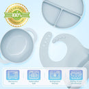 Silicone Baby Feeding Set 10 Pcs, Baby Led Weaning Supplies, Baby Feeding Supplies Set BPA Free, Baby Essentials for Newborn Gift Blue by TinyTreasures Baby Boutique