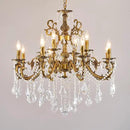 Vintage 8 Arms Crystal Chandelier Candle Light Fixture for Dining Room Living Room Bedroom Hallway Entryway Antique Gold Finish (34"-12 Lights) by CozyNest Decor