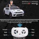 12V 7Ah Kids Electric Ride on Car, Licensed Dodge Charger SRT Hellcat, Battery Powered 4-Wheels Toy Car Electric Vehicle for Kids with Remote Control, 3 Speeds, LED Lights, Music (White) by TinyTreasures Baby Boutique