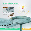 VIVOHOME 28 Inch Height Polyresin Lightweight Antique Outdoor Garden Bird Bath Green by GreenHaven Gardens