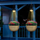 2 Packs Hanging Planters Basket for Outdoor Plants, Solar Powered Self Watering Copper Round Plastic Flower Pots with Drainer for Balcony Patio Garden Outdoor Decoration by GreenHaven Gardens