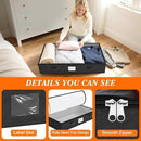 SpaceWhisper 90L Under Bed Storage Containers, 4-Pack Storage Bins with Clear Top, Foldable Closet Organizers and Storage with Label Holder for Clothing, Blankets, Comforter & Pillows(Black) by CozyNest Decor