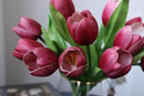 Buart Wine red Tulip Flowers Artificial Luxury Big Tulip Valentine's Day Mother's Day Easter Home Kitchen Wedding Decorations(11pcs) by CozyNest Decor