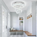 Flashing God 20" Crystal Chandelier Crystal LED Flush Mount Chandeliers for Living Room Bedrooms Dining Room Modern Chrome Chandelier Lighting Dimmable 2700k 4500k 6000k by CozyNest Decor