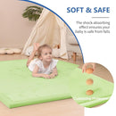Baby Play Mat for Floor,1.3"Thick Elasti-Foam 50x50 Playpen Mat for Toddlers Infant kids,Water-Repellent Soft Velvet for Tummy Time,Non-Slip Backing for Crawling,Tatami Style(Light Green) by TinyTreasures Baby Boutique