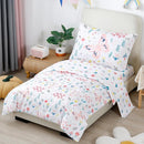 PERFEMET Girls Floral Comforter Set 4 Pieces Flower Bedding Set for Twin Bed Botanical Trees Leaves Butterfly Pattern Comforter for Teens Kids Bed in a Bag for All Seasons(White, Twin) by TinyTreasures Baby Boutique