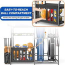 Garage Sports Equipment Organizer, Strong Load Bearing Golf Bag Organizer, Multi Use Golf Ball Rack Basketball Rack for Sports Gear and Outdoor Toy Ball Storage by CozyNest Decor