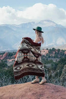 Inca Aztec Throw, Queen, King Blanket | Southwest Indian Navajo Boho Style | Native Cover for Camping, Bedding, Couch, Vanlife | Faux Alpaca, Lightweight, Hypoallergenic (Vinincunca Maroon, Throw) by CozyNest Decor