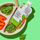 Serenity Kids 6+ Month Organic Veggie Puree Baby Snacks Pouches - Carrot, Spinach & Basil - No Sugar Added, BPA Free & Allergen Free Baby Puree Pouches - 3.5 Oz, 6 Pack by TinyTreasures Baby Boutique