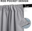 XWZO Complete Blackout Window Curtain Panels with Tiebacks- Rod Pocket Noise Reduction and Light Blocking Grommet Curtains with Black Liner for Studio, Basement Room, Grey, W52 x L54, Set of 2 by TinyTreasures Baby Boutique