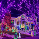 YEGUO 4 Pack Purple Solar Fairy Lights Outdoor Waterproof, Each 33ft 100 LED String Lights 8 Modes Silver Wire by GreenHaven Gardens