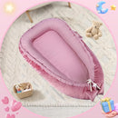 Baby Lounger - Baby Lounger for Newborn 0-24 Months, Breathable & Soft Cotton and Velvet Cover Baby Nest, Portable Tummy Time Lounger for Home and Travel, Ideal Baby Essentials & Shower Gifts by TinyTreasures Baby Boutique