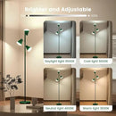 36W LED Tree Floor Lamp, Dimmable Tall Standing Lamp with Remote & Touch Control, 4 Color Temperatures Bright Floor Lamp, 3 Rotatable Light Modern Floor Lamps (Green) by CozyNest Decor