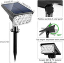 Solar Spot Lights Outdoor,20 LED Waterproof IP65 Solar Landscape Light Adjustable Panel Spotlights for Wall Tree Yard Garden Halloween Christmas Red Lights 4 Pack by GreenHaven Gardens