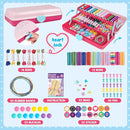 Friendship Bracelet Making Kit with Storage Box,DIY String Bracelet Arts and Craft for Girls Aged 8-12,Kids' Travel Activity Toy Set,Easter Birthday Gifts for Ages 6 7 8 9 10 11 12 Year Old Red by TinyTreasures Baby Boutique