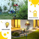 VCUTEKA Solar Garden Light Solar Flowers Light with LED Crackle Glass Globe Solar Lights Outdoor Metal Garden Stake Wind Spinner for Garden Decoration, Patio Decor, Yard Decor and Gift for Mother by GreenHaven Gardens